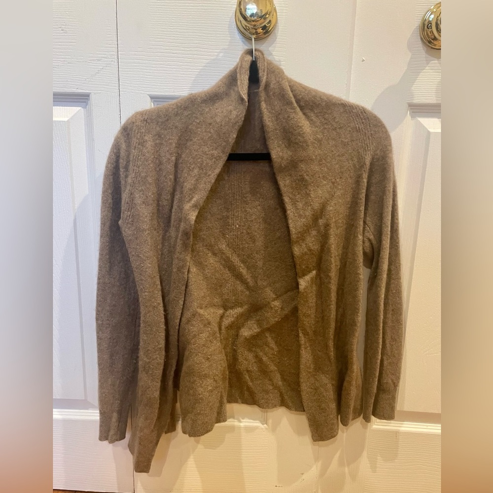 Saks Cashmere Cardigan in Brown/Camel